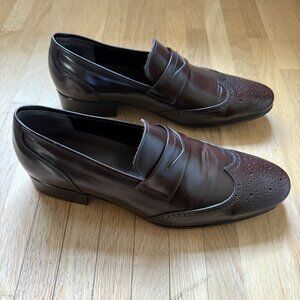 DAOL Collection Wingtip Penny Loafers Brown Leather Dress Shoes Men’s 9